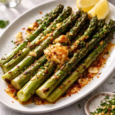 Image of Grilled Asparagus with Barbecue Butter