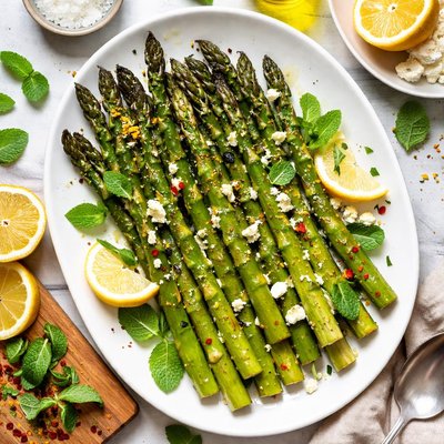Image of Grilled Asparagus with Lemon Mint
