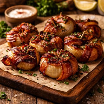 Image of Grilled Bacon Onion Appetizers