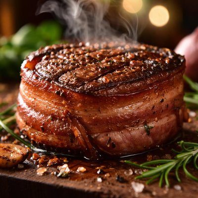 Image of Grilled Bacon Wrapped Filet Mignon