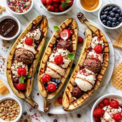 Image of Grilled Banana Splits