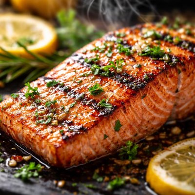 Image of Grilled Barbecued Salmon with Buttery Baste
