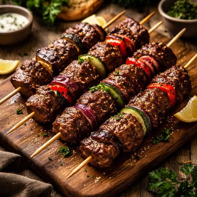 Image of Whole30 Grilled Beef Skewers