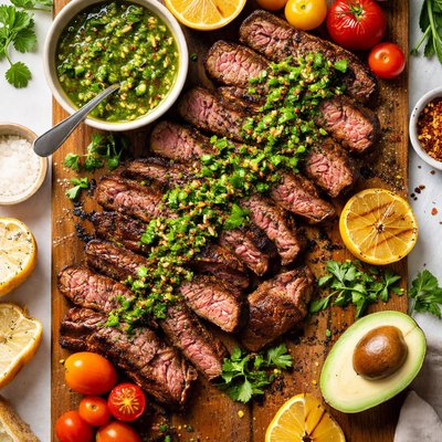 Image of Grilled Beef with Chimichurri Sauce