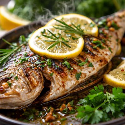 Image of Whole30 Grilled Branzino with Lemon and Herbs