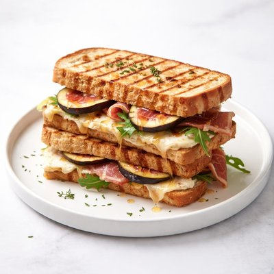 Image of Grilled Brie Fig and Prosciutto Sandwiches