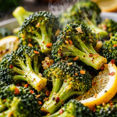 Image of Whole30 Grilled Broccoli with Lemon and Garlic