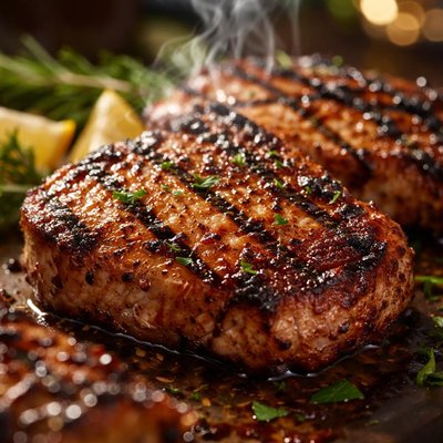 Image of Grilled Brown Sugar Pork Chops or Chicken