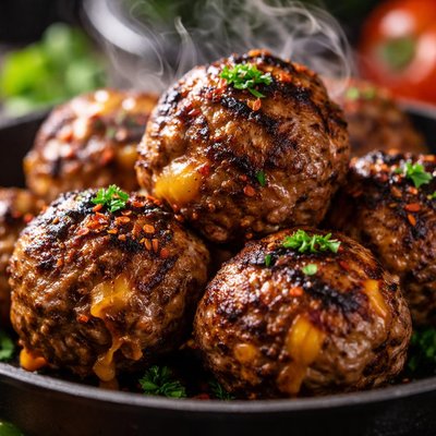 Image of Grilled Cajun Cheddar Meatballs