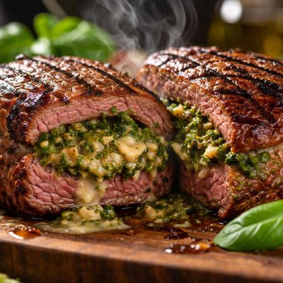 Image of Grilled California Pesto Stuffed Steaks