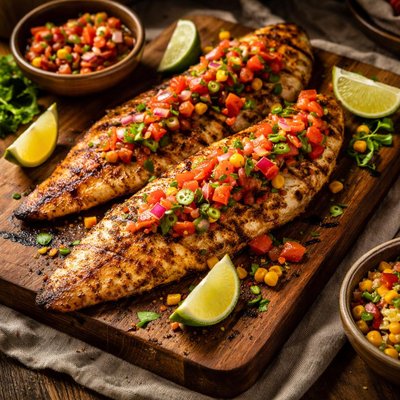 Image of Grilled Catfish with Homemade Salsa