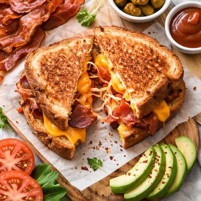 Image of Grilled Cheese and Bacon Sandwich