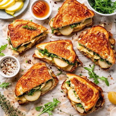 Image of Grilled Cheese and Pear Sandwiches