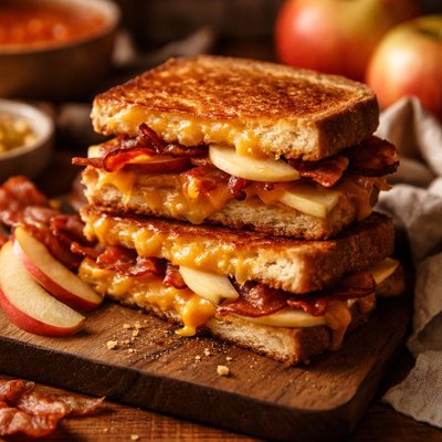 Image of Grilled Cheese with Bacon and Apples