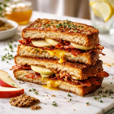 Image of Grilled Cheese with Bacon Apple and Mustard