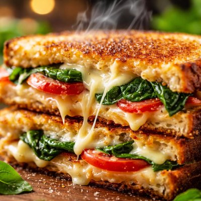 Image of Grilled Cheese with Spinach Tomato