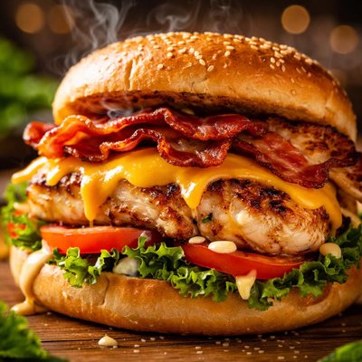 Image of Grilled Cheesy Bacon Chicken Sandwiches