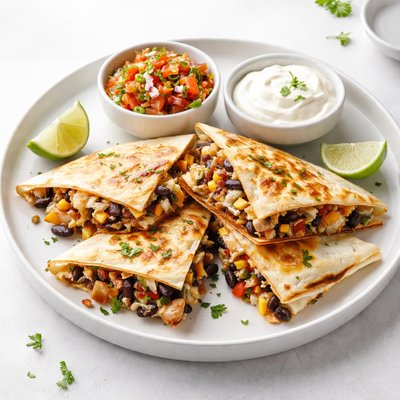 Image of Grilled Chicken and Black Bean Quesadillas