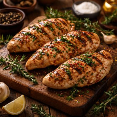 Image of Grilled Chicken Breasts with Fresh Herbs