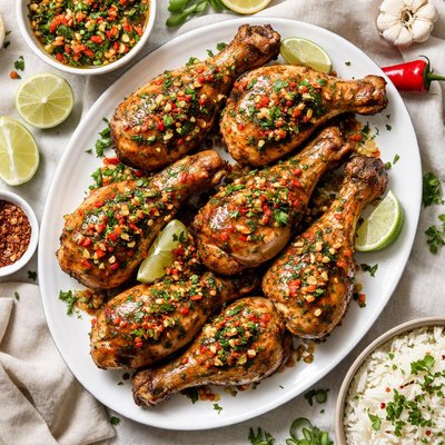 Image of Grilled Chicken Legs with Gubbins Sauce