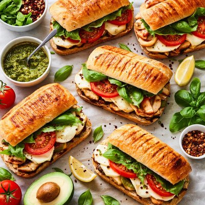 Image of Grilled Chicken Mozzarella Sandwiches