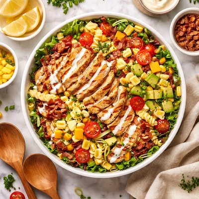 Image of Grilled Chicken Pasta Salad with Bacon and Cheddar