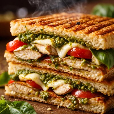 Image of Grilled Chicken Pesto Panini