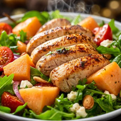 Image of Grilled Chicken Salad with Cantaloupe