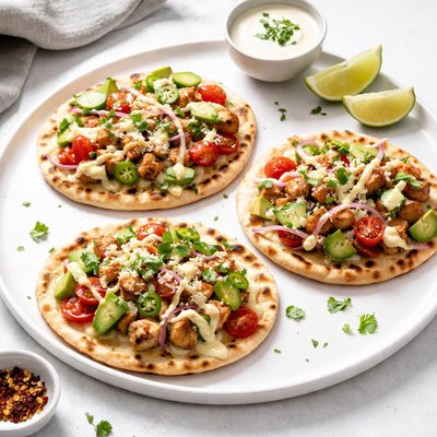 Image of Grilled Chicken Taco Pizzas