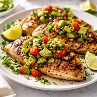 Image of Grilled Chicken with Avocado Salsa