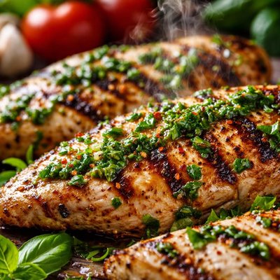 Image of Grilled Chicken with Basil Dressing