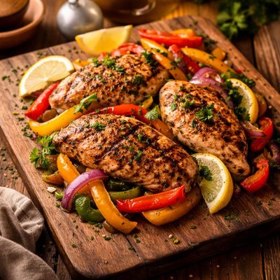 Image of Whole30 Grilled Chicken with Bell Peppers