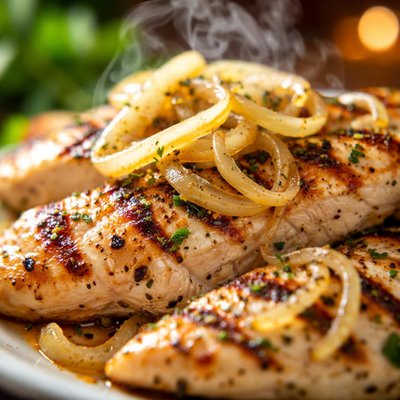 Image of Whole30 Grilled Chicken with Onions