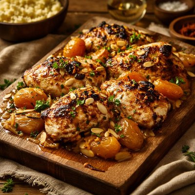 Image of Grilled Chicken with Saffron and Apricots