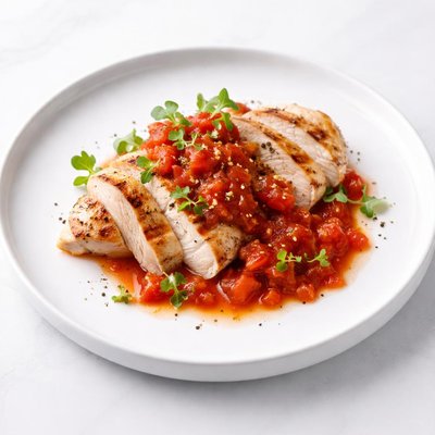 Image of Vegan Grilled Chicken with Tomato Sauce
