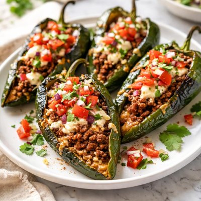 Image of Grilled Chilies with Beef and Cheese Stuffing Rsc