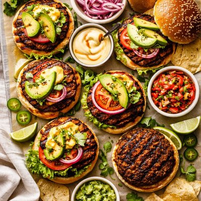 Image of Grilled Chipotle Mexican Black Bean Burgers