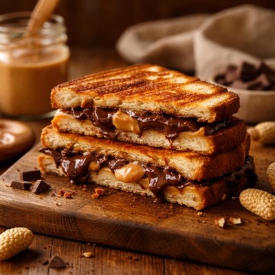 Image of Grilled Chocolate and Peanut Butter Sandwich