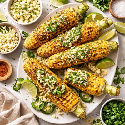 Image of Grilled Corn on the Cob W Jalapeno Lime Butter