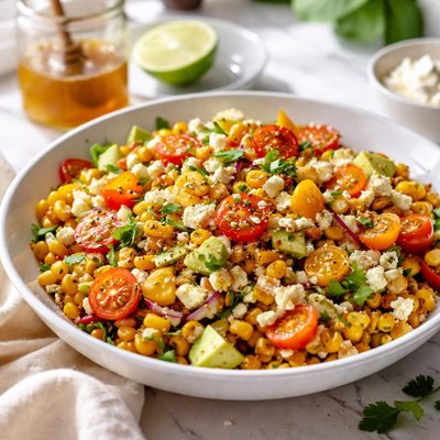 Image of Grilled Corn Salad with Honey Garlic Dressing