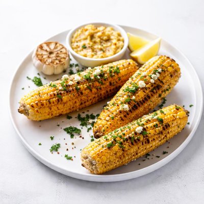 Image of Grilled Corn with Roasted Garlic Butter