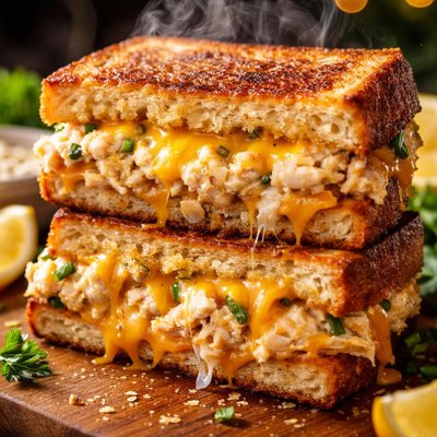 Image of Grilled Crab and Cheddar Sandwich