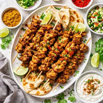 Image of Grilled Curry Chicken Skewers