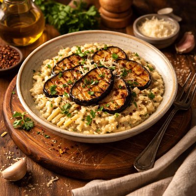 Image of Grilled Eggplant Risotto