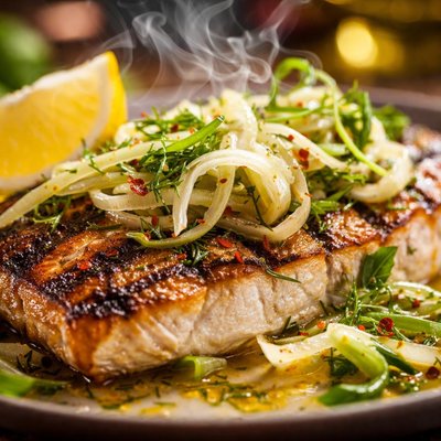 Image of Grilled Fish with Fennel Palamida Me Maratho