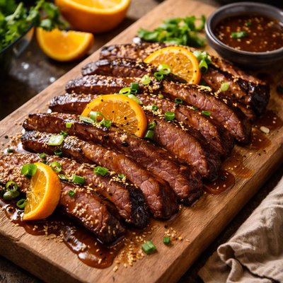 Image of Grilled Flank Steak Mandarin Style
