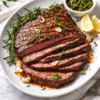 Image of Grilled Flank Steak with Rosemary and Garlic