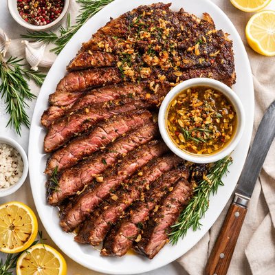 Image of Grilled Flank Steak with Shallot Garlic Rosemary Marinade