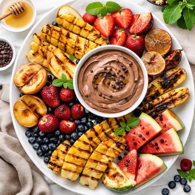 Image of Grilled Fruit with Chocolate Yogurt Dip