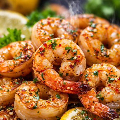 Image of Camarones a la Parrilla sin Soja con Ajo y Limón